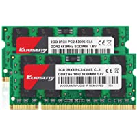 Kuesuny 4GB Kit (2GBX2) DDR2 667 sodimm RAM- PC2-5300 - PC2-5300S CL5 200-Pin Non-ECC Unbuffered Notebook Laptop Memory…